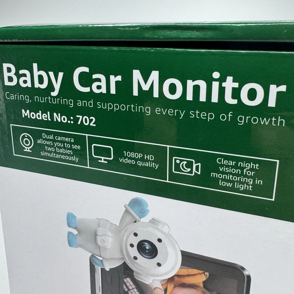 GROWNSY Dual Car Camera Baby Monitor, 7